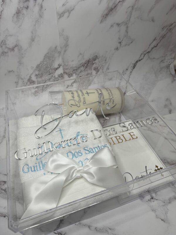 Squared Acrylic Christening Box with Personalisation