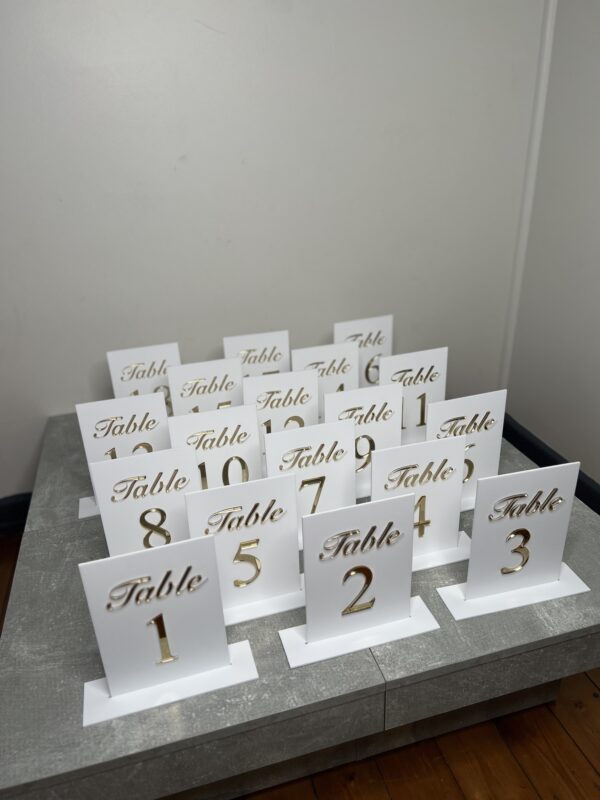 Acrylic On Acrylic Table Numbers