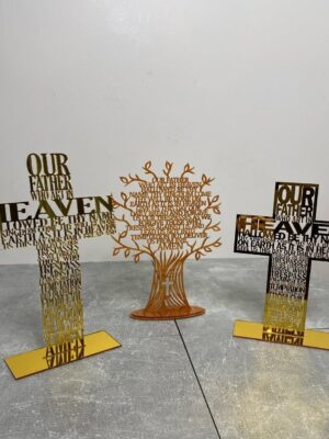 Acrylic Our Father Cross (25cm)