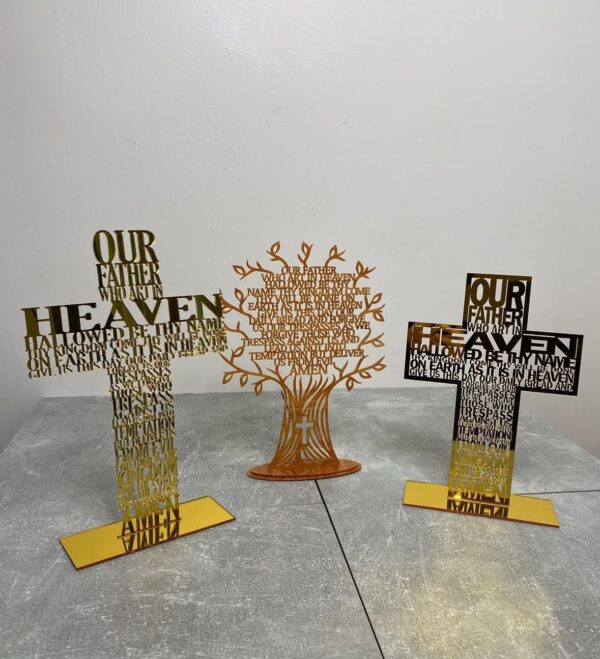 Acrylic Our Father Cross (25cm)