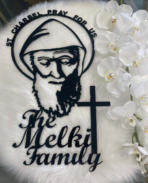 St Charbel "Pray For Us" Holy Cut Out (60cm)