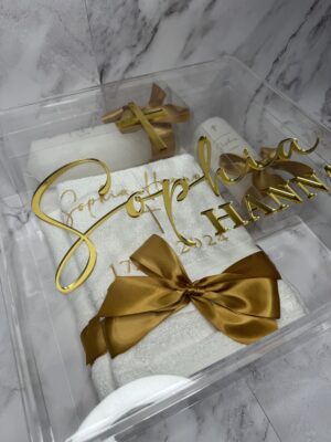 Squared Acrylic Christening Box with Personalisation