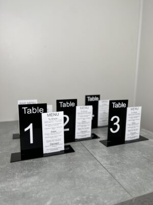 Table and menu numbers