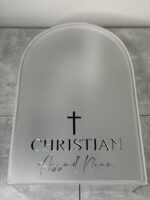 Arched Acrylic Christening Box with Personalisation