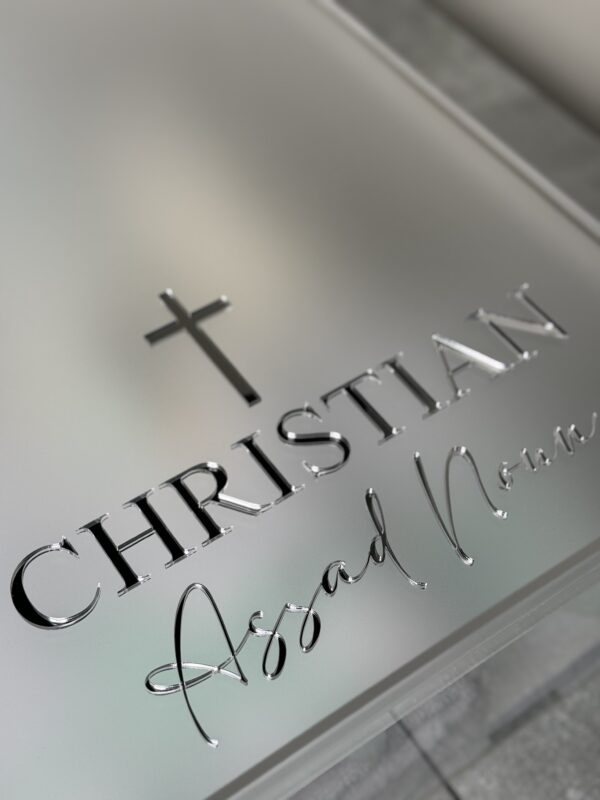 Arched Acrylic Christening Box with Personalisation