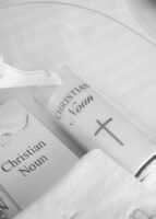 Glass Christening Candle