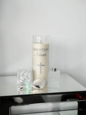 Glass Christening Candle
