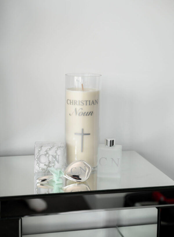 Glass Christening Candle