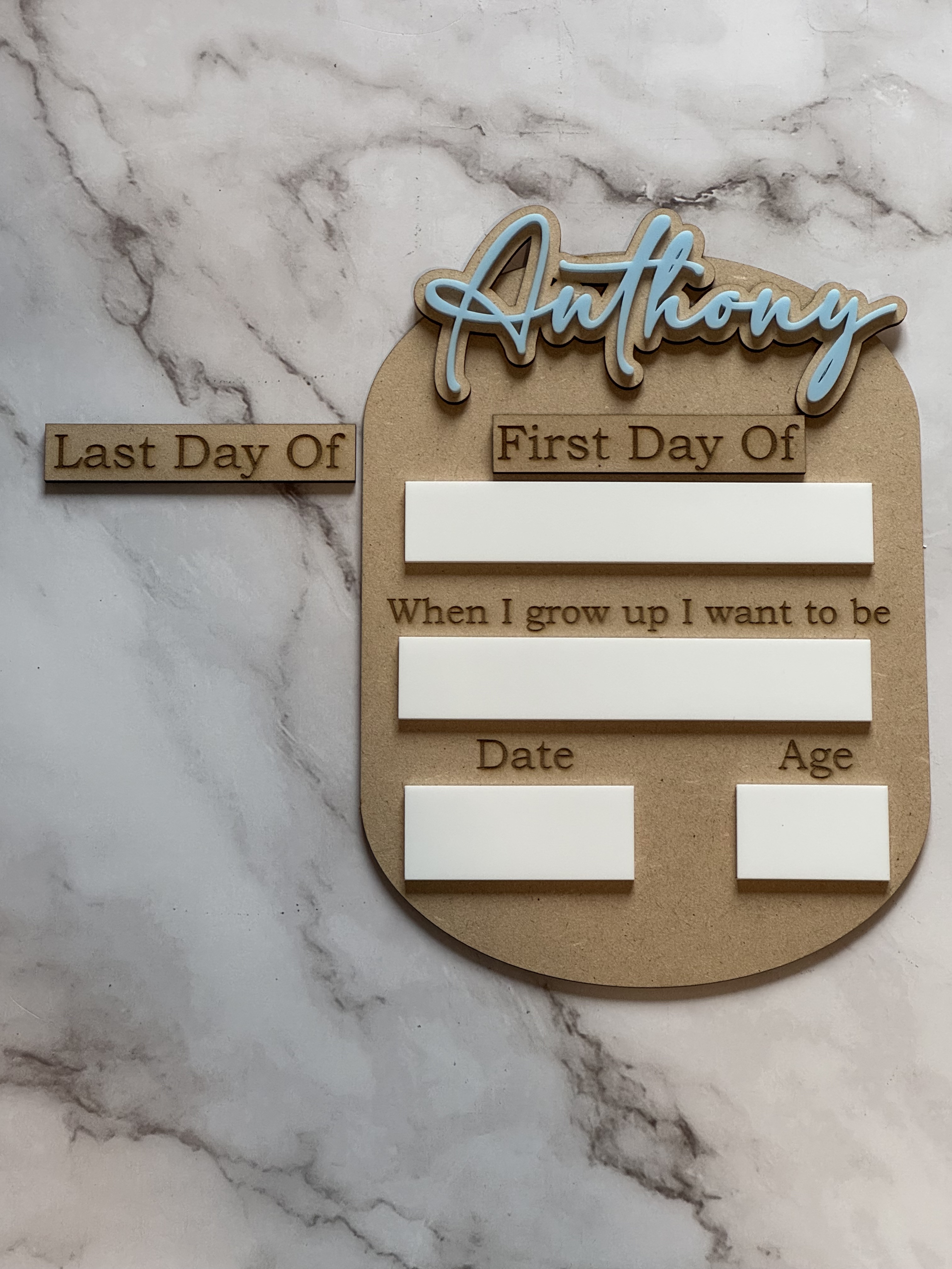 "First Day Of" Plaque