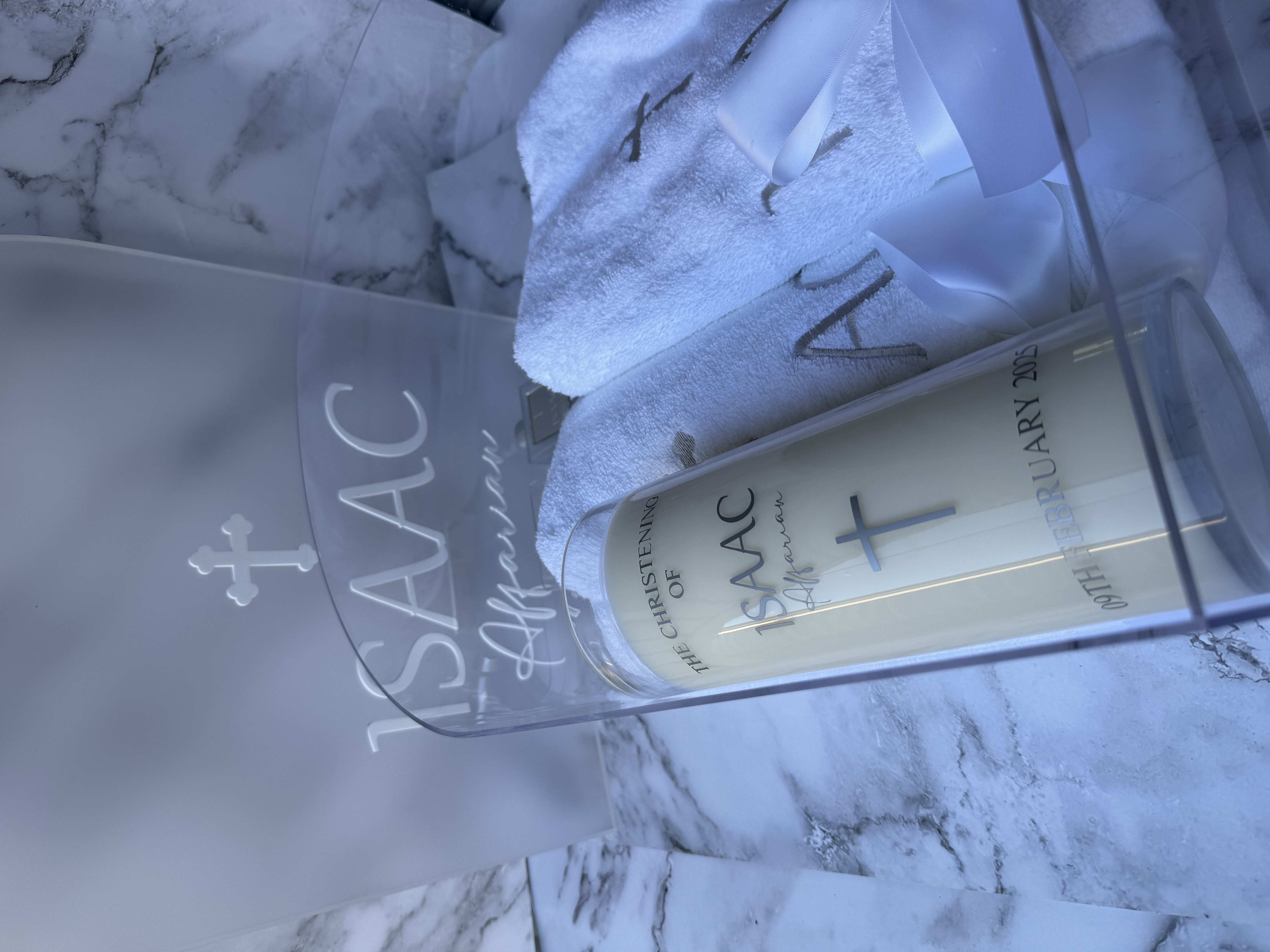 Arched Acrylic Christening Box with Personalisation