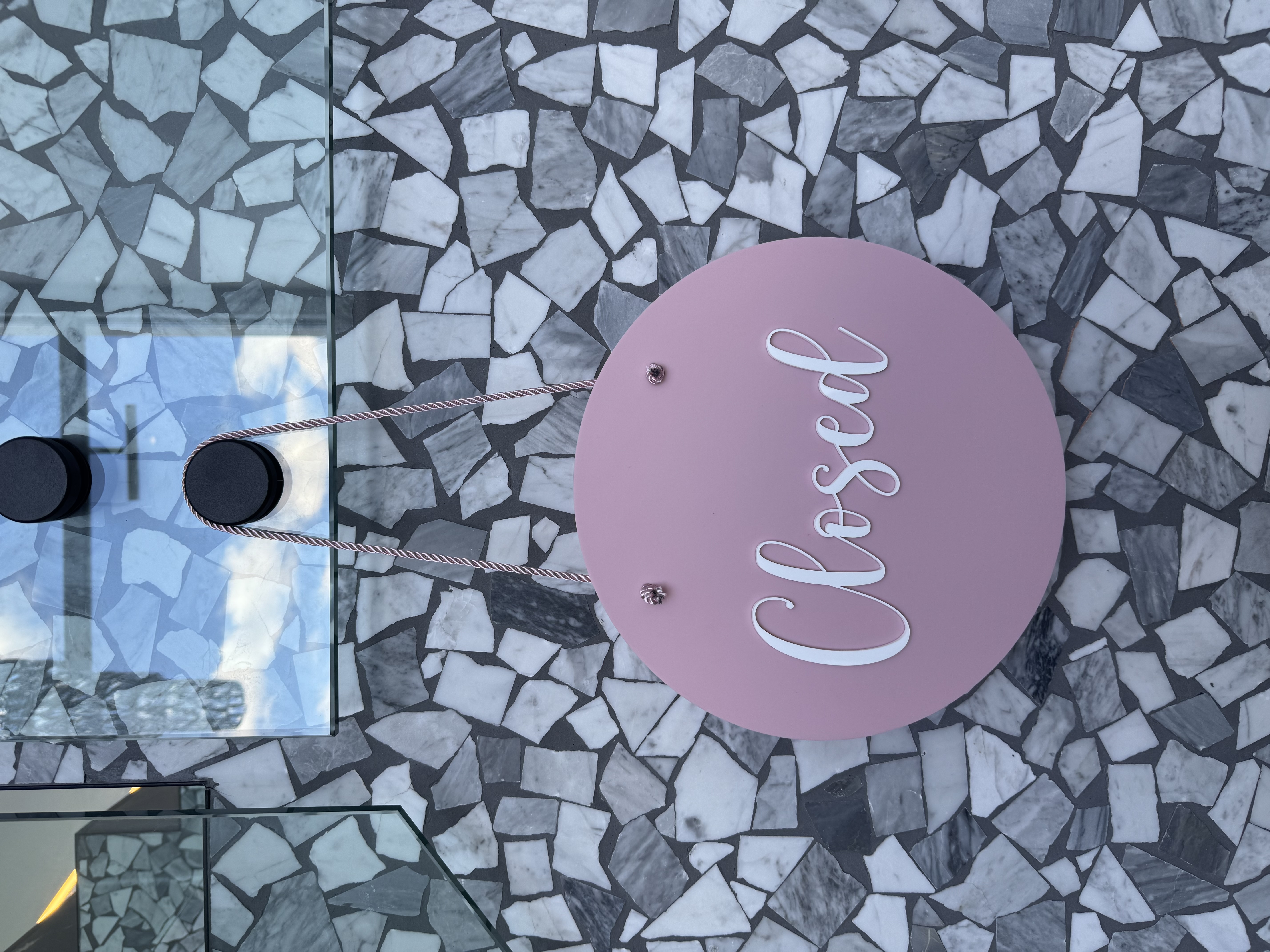 Pink Acrylic Hanging Sign “Closed”