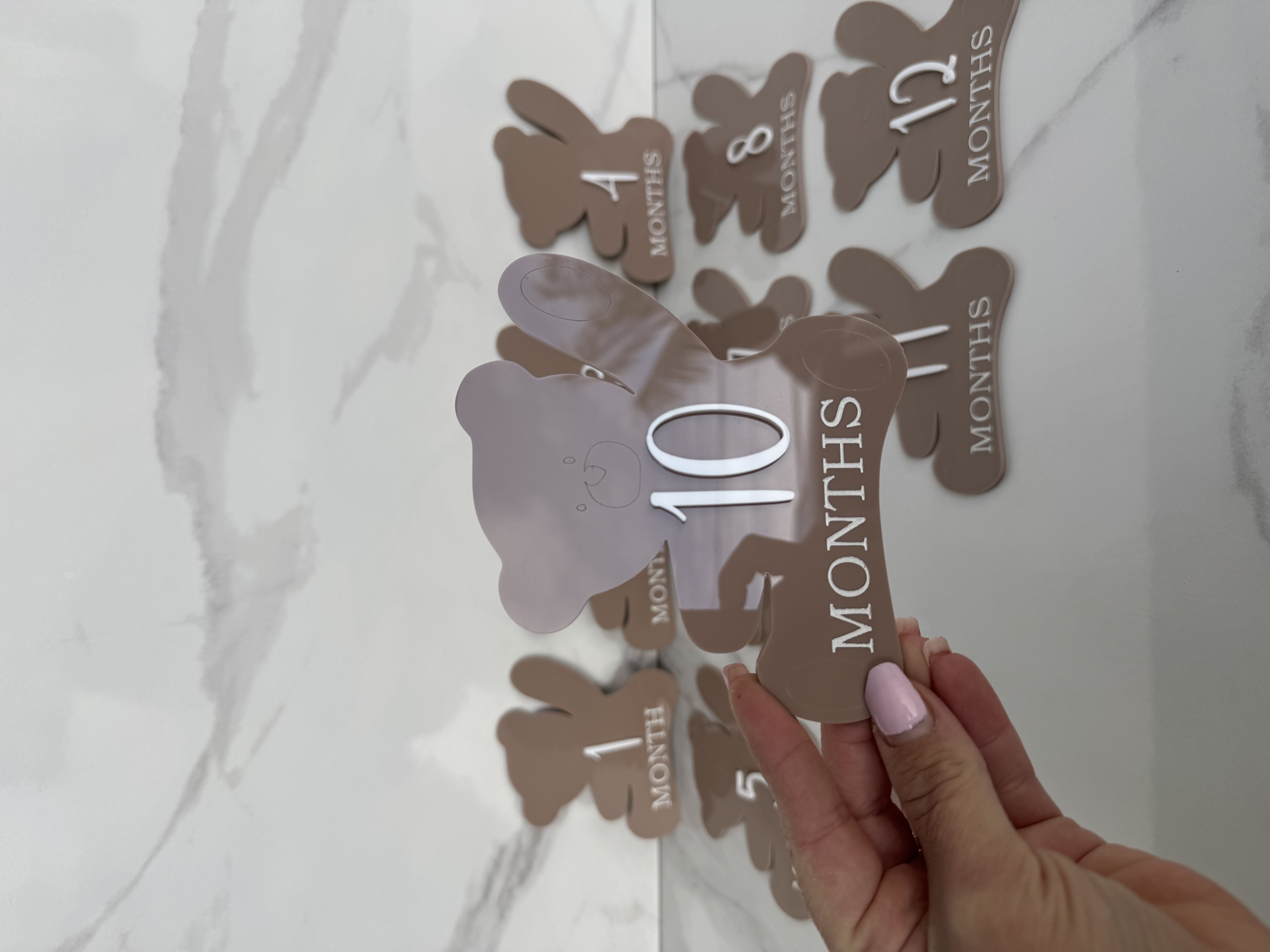 Baby Bear milestone acrylics