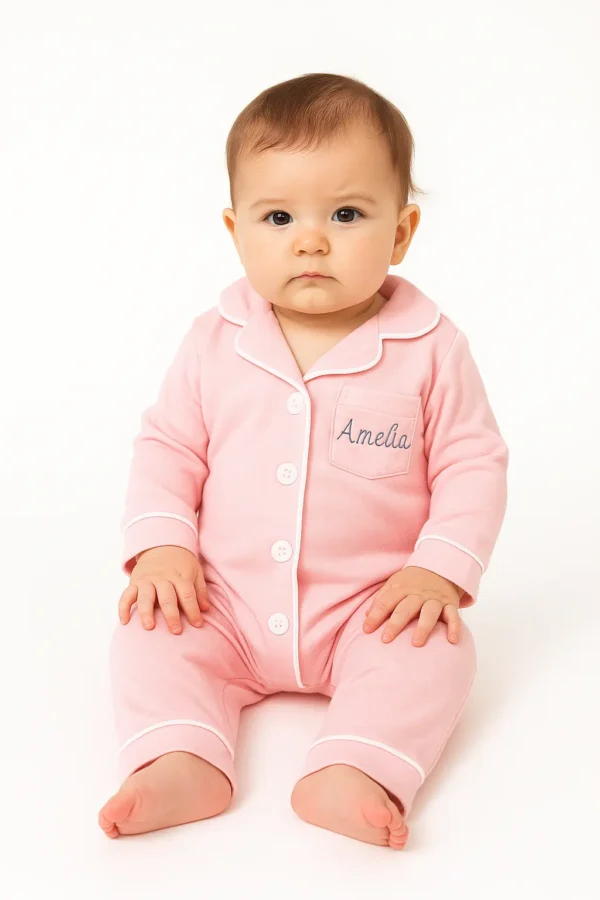 Embroidered Baby PJ Onesie