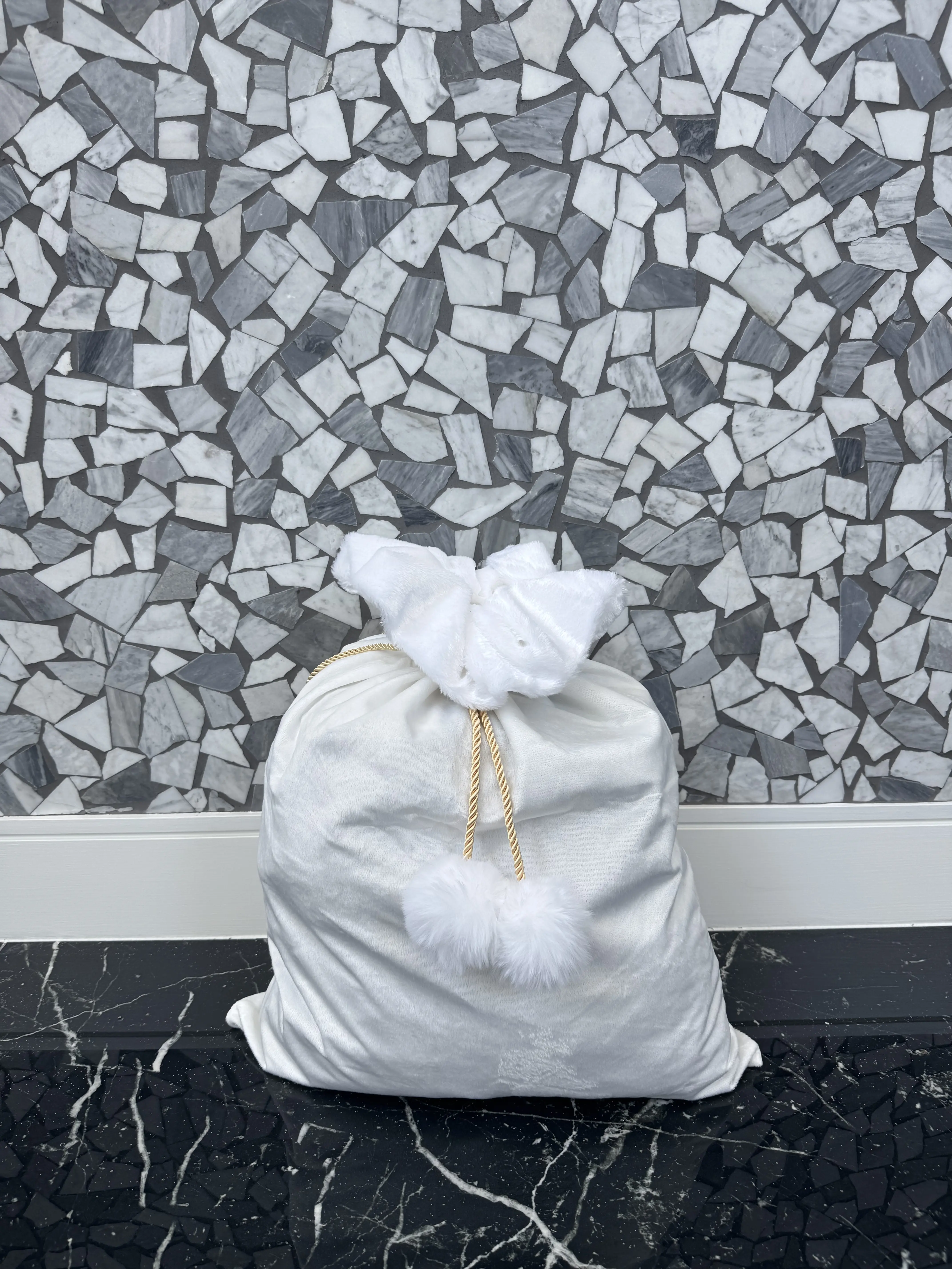 Embroidered White Santa Sack