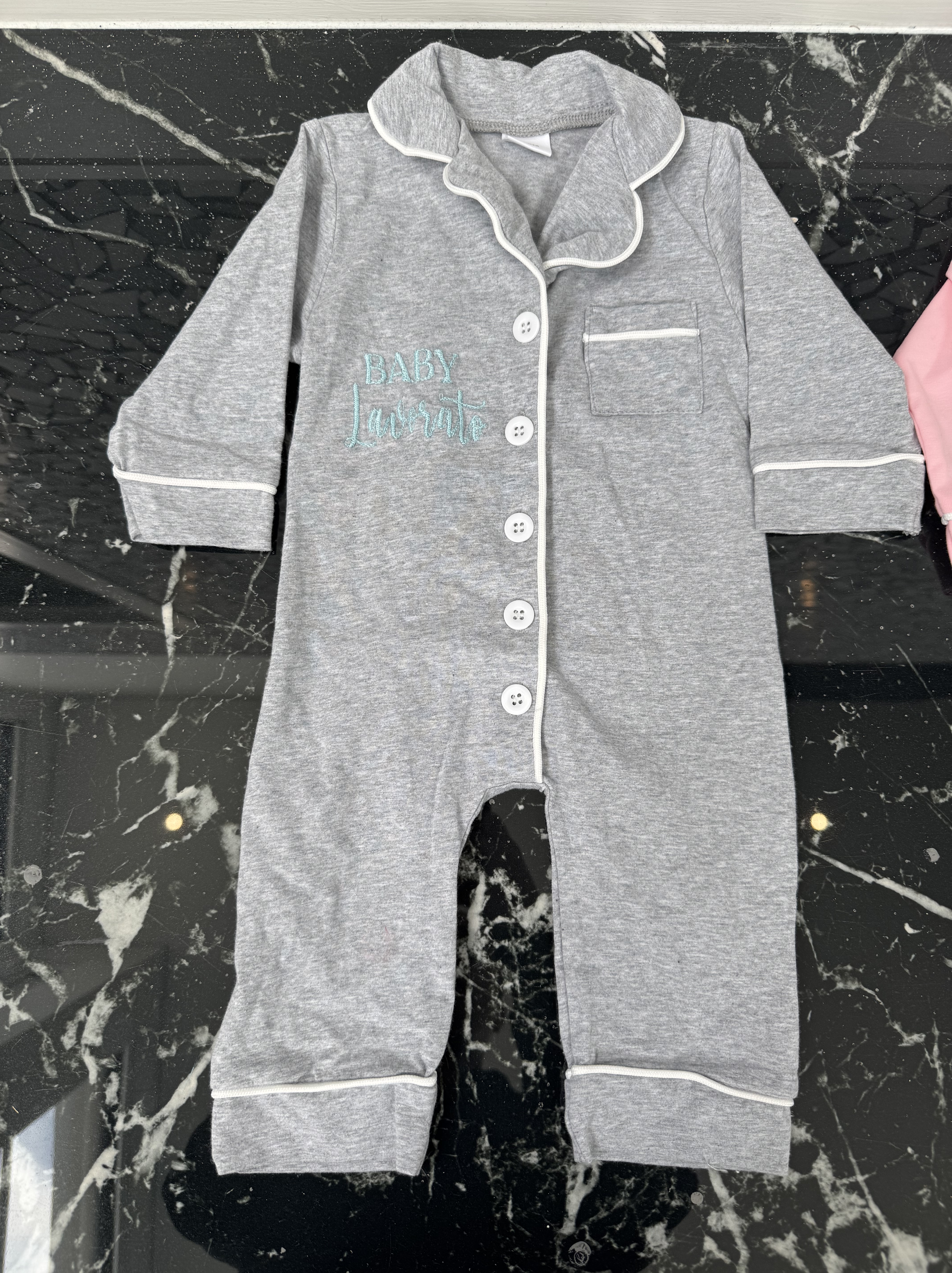 Embroidered Baby PJ Onesie