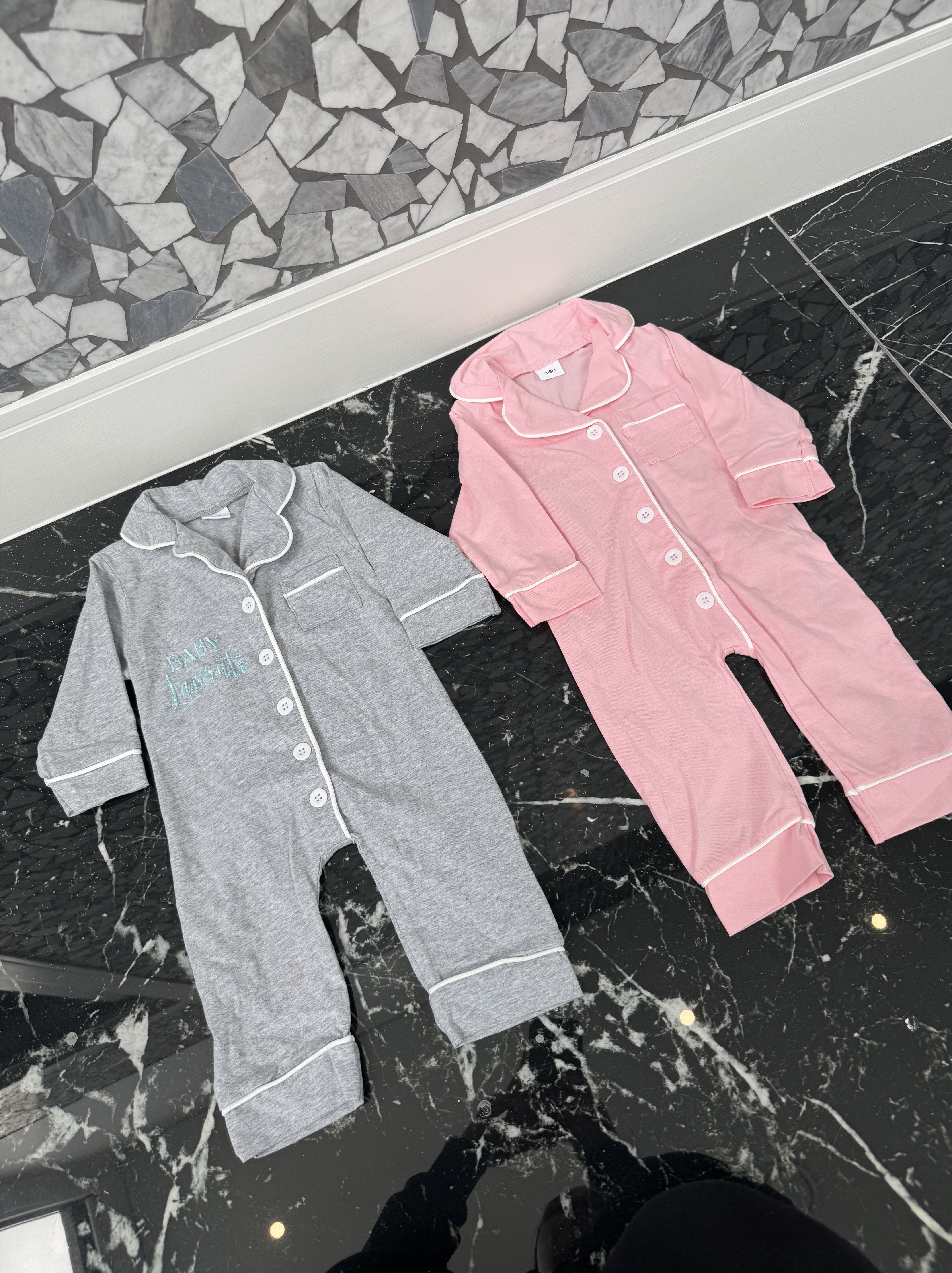 Embroidered Baby PJ Onesie