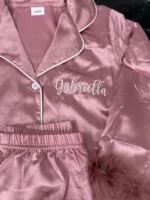 Kids Feathered Embroidery PJ Set