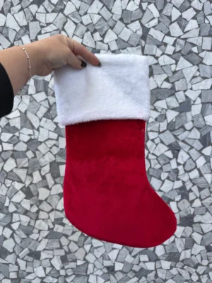 Red Christmas Stocking with Faux Fur Cuff