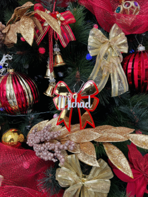 Personalised Acrylic Bow Bauble