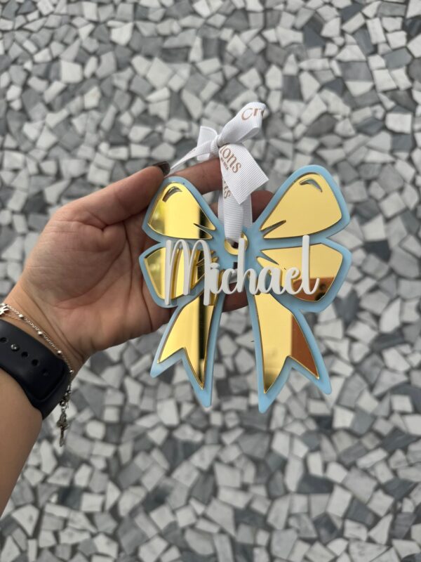 Personalised Acrylic Bow Bauble