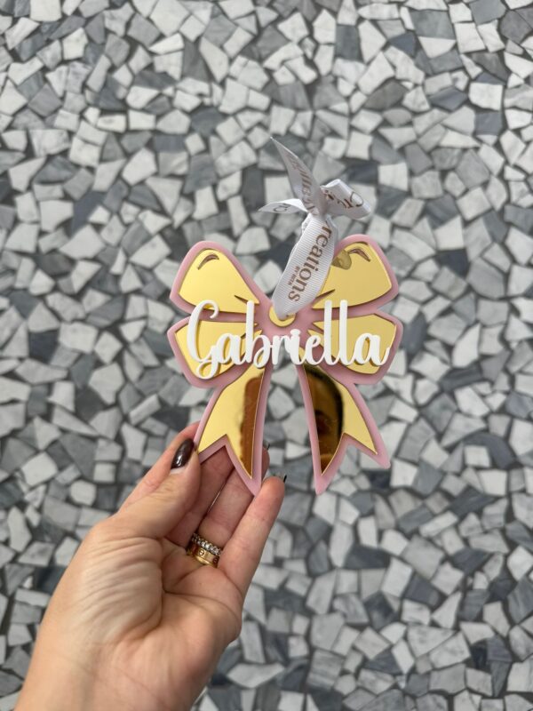 Personalised Acrylic Bow Bauble
