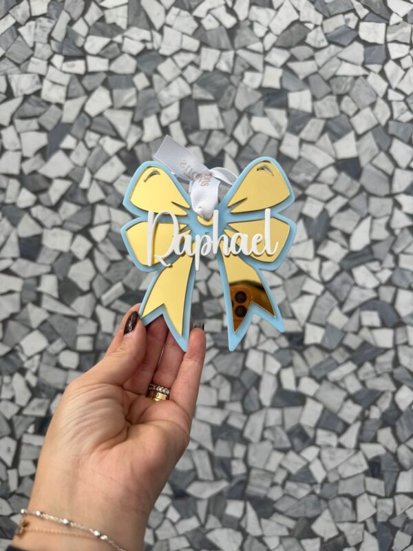 Personalised Acrylic Bow Bauble