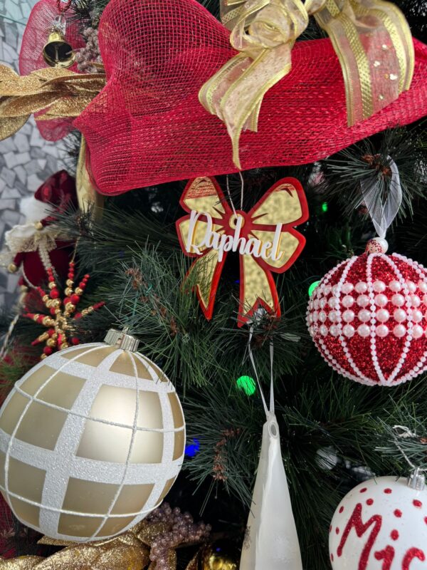 Personalised Acrylic Bow Bauble