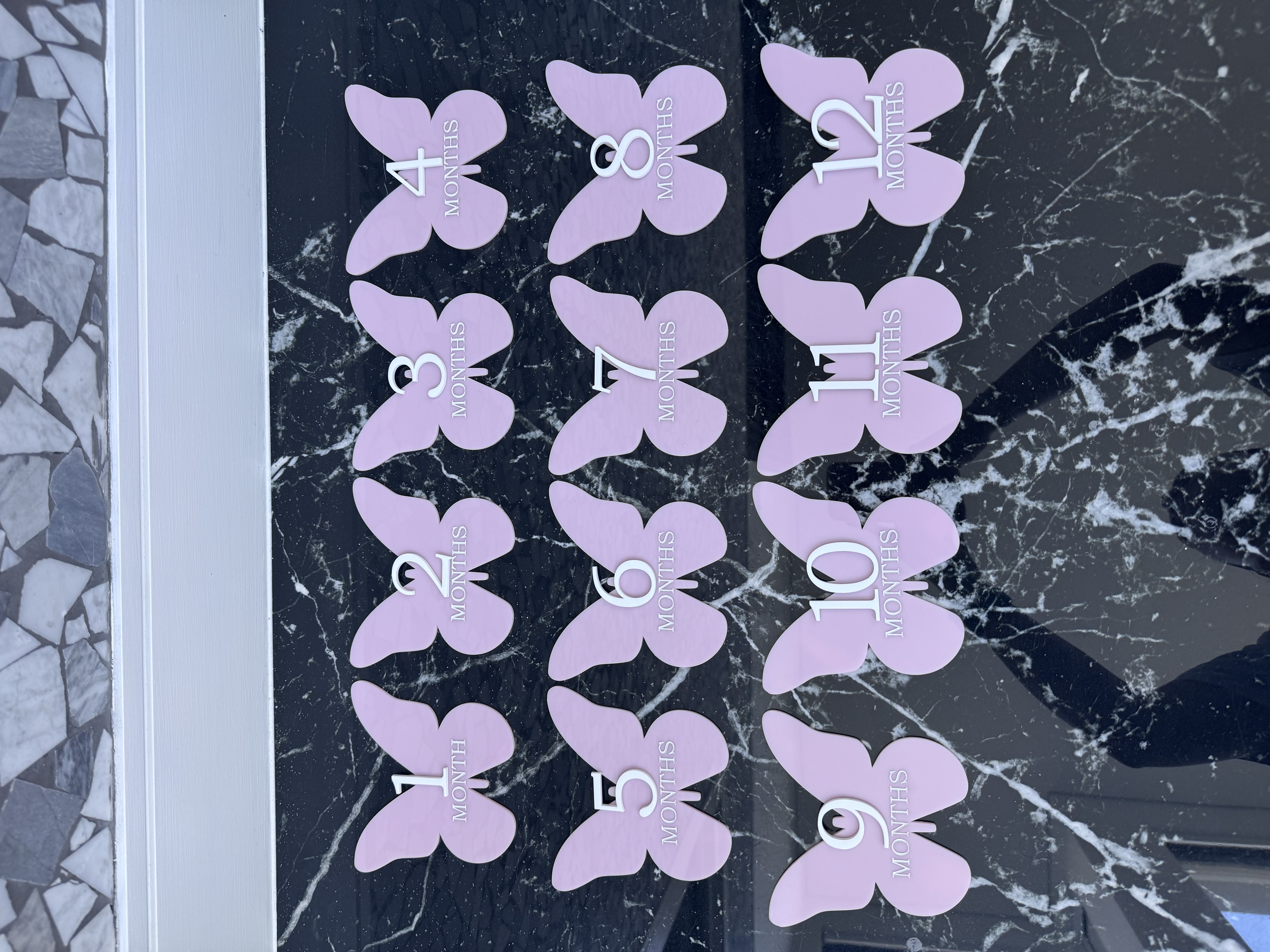 Butterfly milestone acrylics