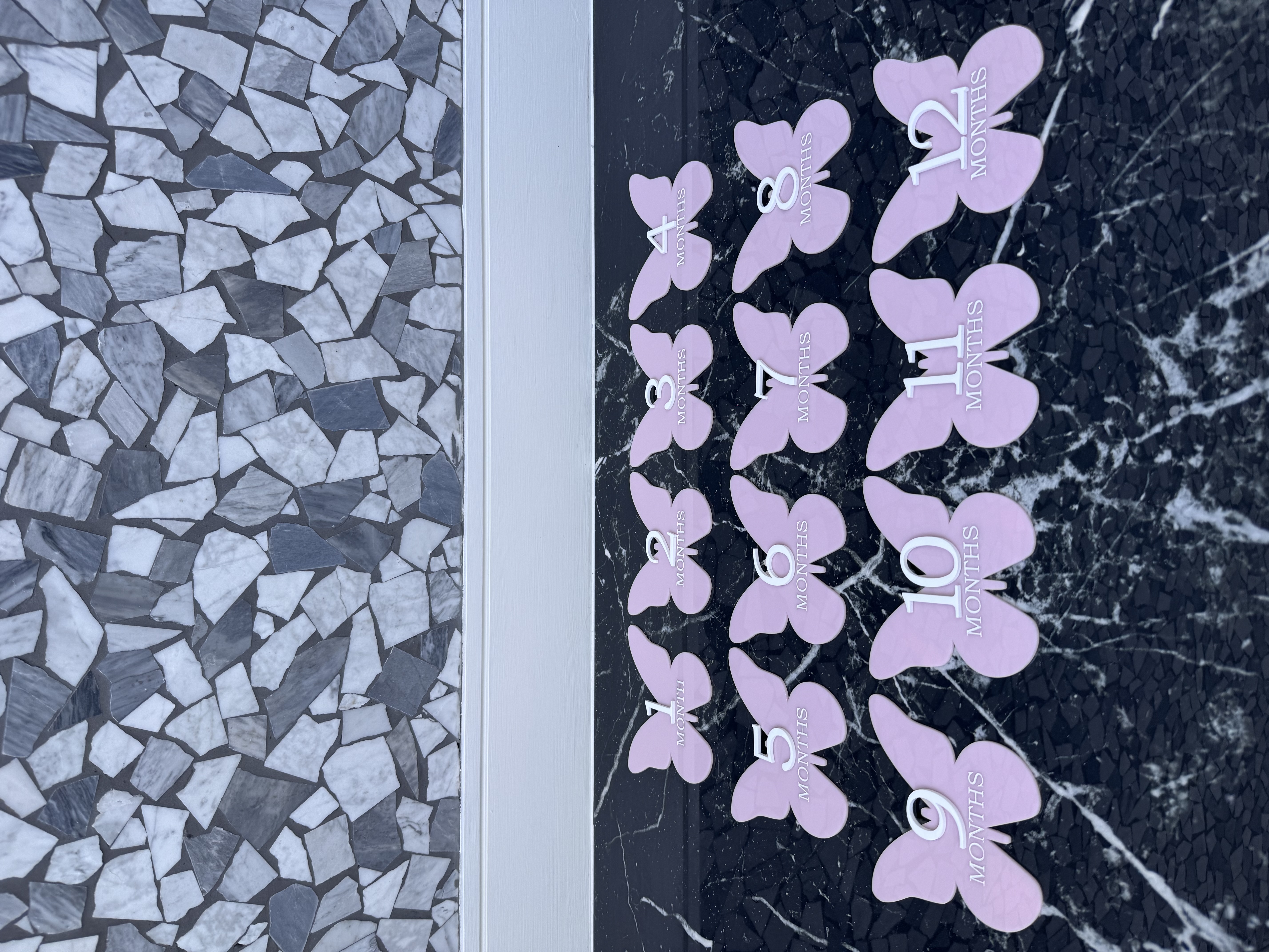 Butterfly milestone acrylics