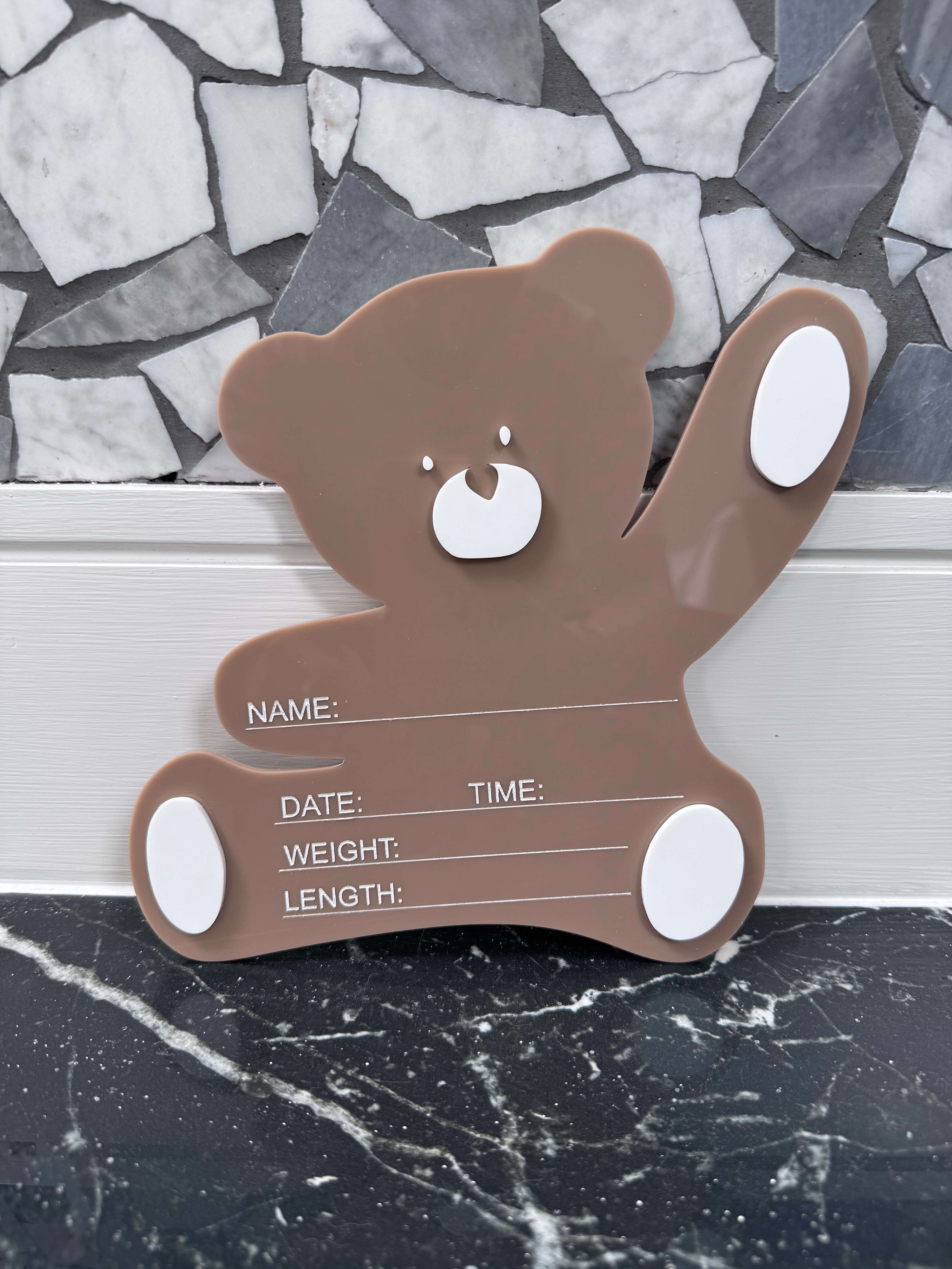 Bear Baby Announcement Plaque