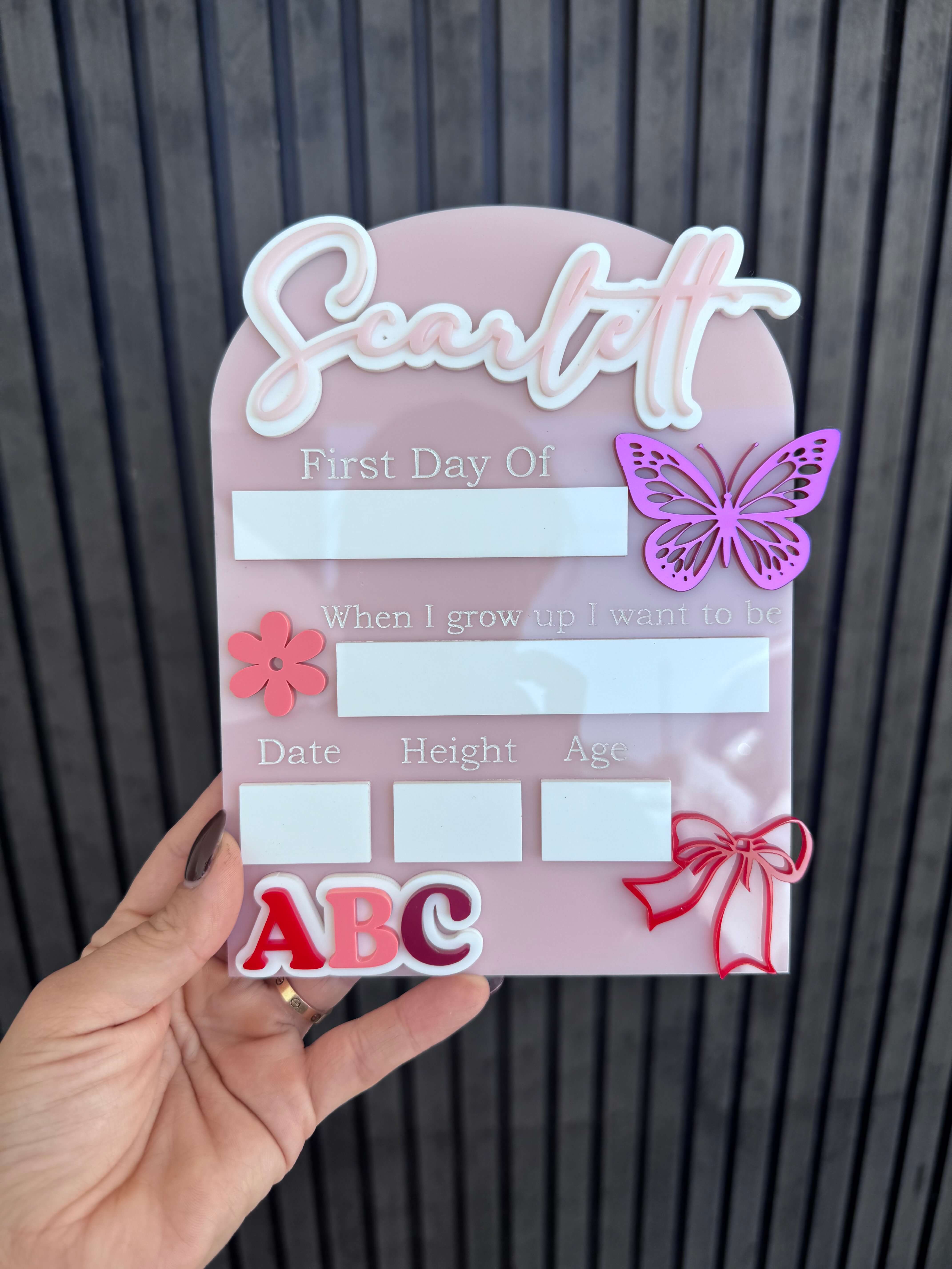 "First Day Of"  Acrylic Plaque