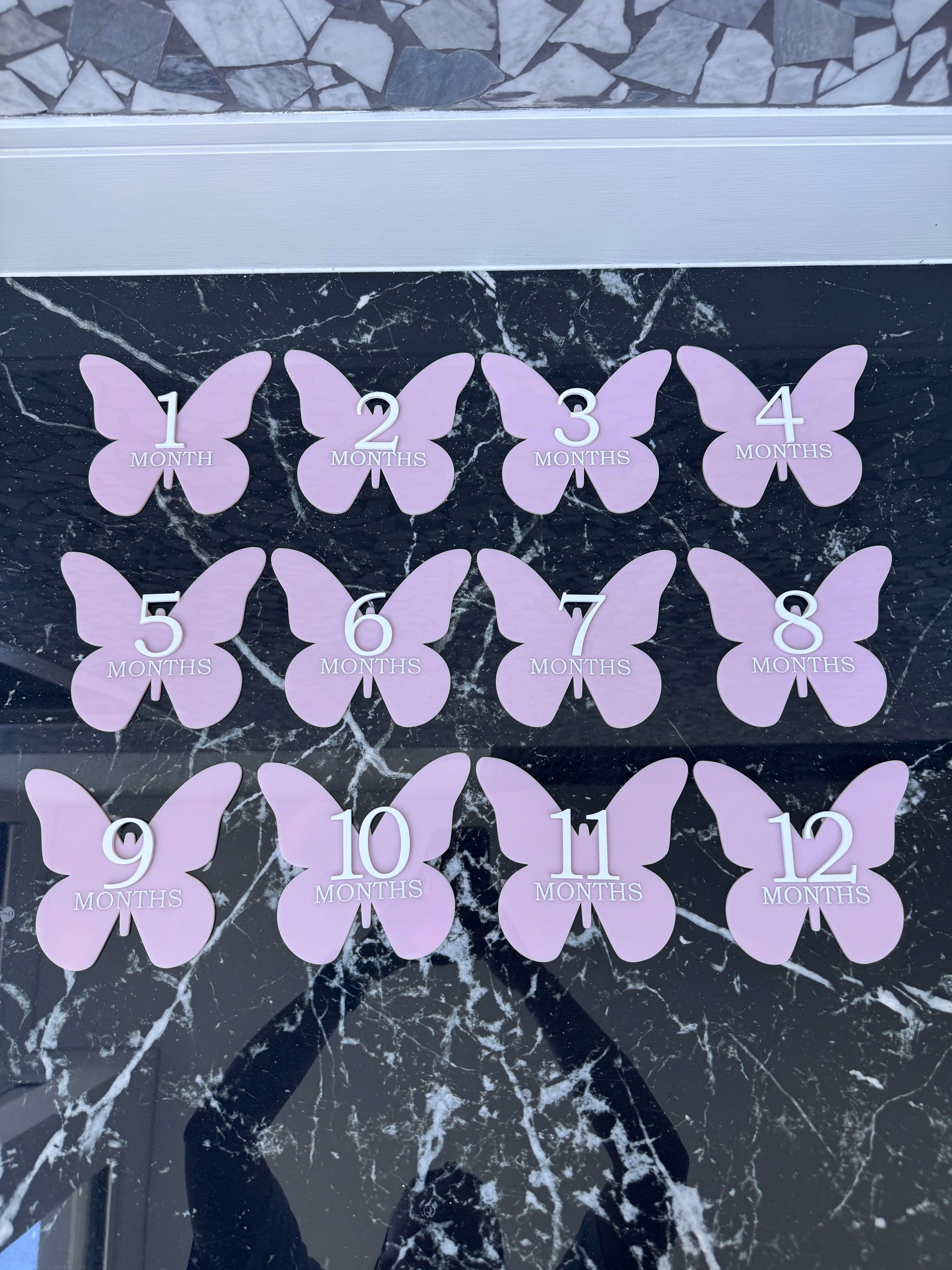 Butterfly milestone acrylics